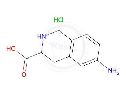 Chemical structure of 6-Amino-1,2,3,4-tetrahydro-3-isoquinolinecarboxylic acid hydrochloride