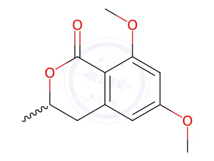 Chemical structure of 6,8-dimethoxy-3-methyl-3,4-dihydroisochromen-1-one