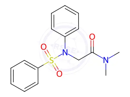 Chemical structure of N,N-dimethyl-2-(N-phenylphenylsulfonamido)acetamide