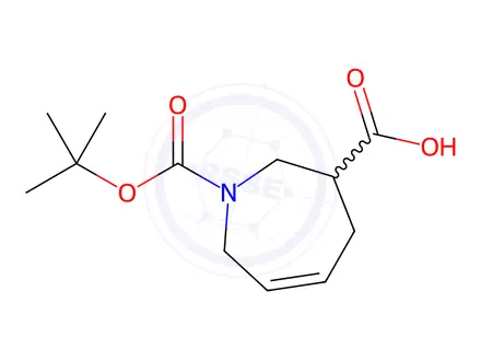 Chemical structure of 1-(tert-Butoxycarbonyl)-2,3,4,7-tetrahydro-1H-azepine-3-carboxylic acid