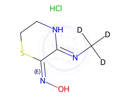 Chemical structure of 5,6-Dihydro-3-(methylamino)-2H-1,4-thiazin-2-one Oxime-d3 Hydrochloride-x0000-