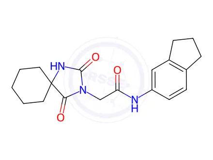 Chemical structure of n-(2,3-Dihydro-1h-inden-5-yl)-2-(2,4-dioxo-1,3-diazaspiro[4.5]decan-3-yl)acetamide