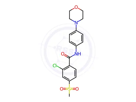 Chemical structure of 2-chloro-4-(methylsulfonyl)-N-(4-morpholinophenyl)benzenecarboxamide