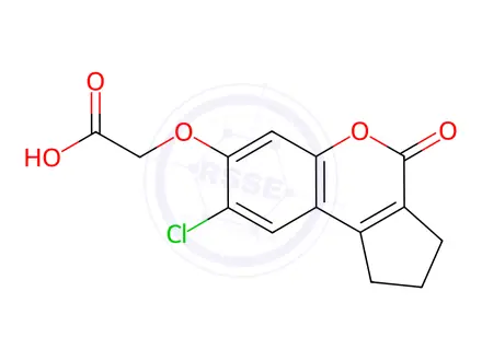 Chemical structure of [(8-Chloro-4-oxo-1,2,3,4-tetrahydrocyclopenta-[c]chromen-7-yl)oxy]acetic acid
