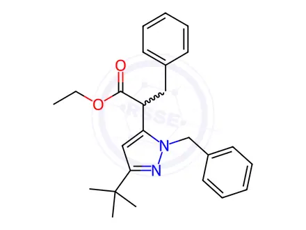 Chemical structure of Ethyl 2-[1-benzyl-3-(tert-butyl)-1H-pyrazol-5-yl]-3-phenylpropanoate