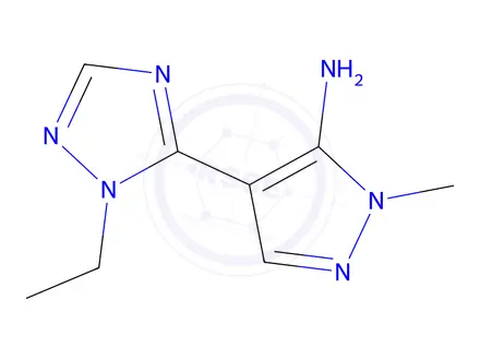 Chemical structure of 4-(1-Ethyl-1h-1,2,4-triazol-5-yl)-1-methyl-1h-pyrazol-5-amine