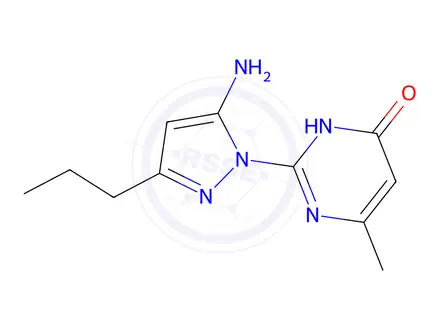 Chemical structure of 2-(5-Amino-3-propyl-1H-pyrazol-1-yl)-6-methylpyrimidin-4(3H)-one
