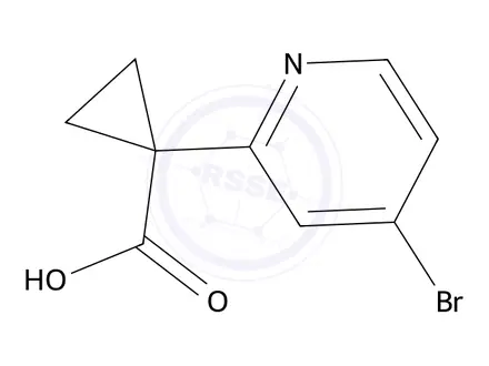 Chemical structure of 1-(4-Bromopyridin-2-yl)cyclopropane-1-carboxylic acid