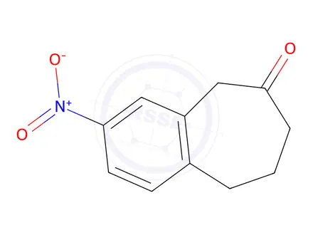 Chemical structure of 3-Nitro-6,7,8,9-tetrahydro-5h-benzo[7]annulen-6-one