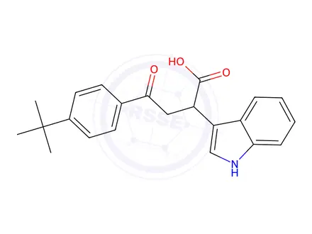 Chemical structure of 4-(4-(Tert-butyl)phenyl)-2-(1H-indol-3-yl)-4-oxobutanoic acid