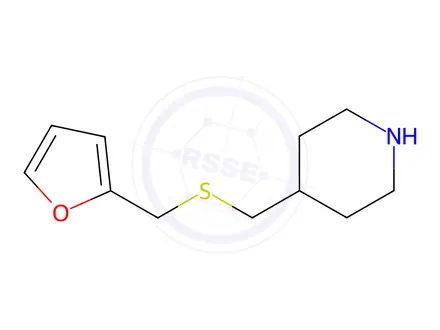 Chemical structure of 4-(((Furan-2-ylmethyl)thio)methyl)piperidine