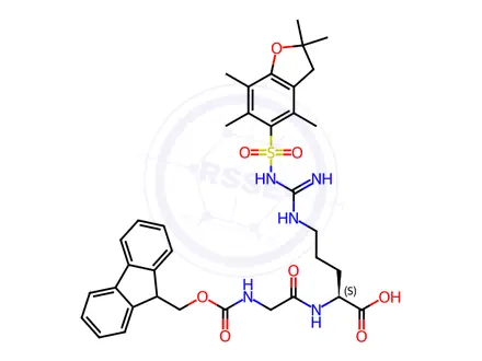 Chemical structure of Fmoc-Gly-Arg (Pbf) -OH
