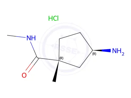 Chemical structure of (1R,3R)-3-amino-N,1-dimethyl-cyclopentanecarboxamide;hydrochloride