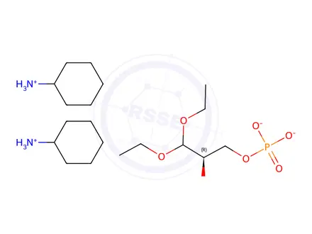 Chemical structure of bis(cyclohexylammonium) (R)-3,3-diethoxy-2-hydroxypropyl phosphate