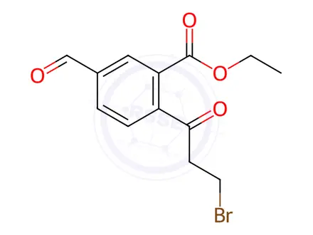 Chemical structure of Ethyl 2-(3-bromopropanoyl)-5-formylbenzoate