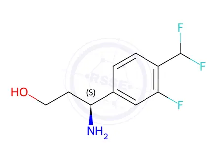Chemical structure of (3S)-3-AMINO-3-[4-(DIFLUOROMETHYL)-3-FLUOROPHENYL]PROPAN-1-OL