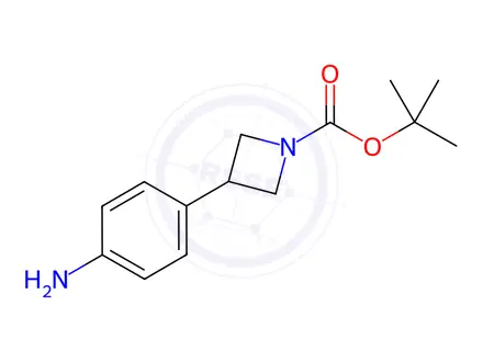 Chemical structure of 3- (4-aminophenyl) azacyclobutane-1-carboxylic acid tert butyl ester