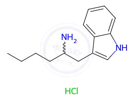 Chemical structure of 1-(1H-Indol-3-Yl)hexan-2-amine Hydrochloride