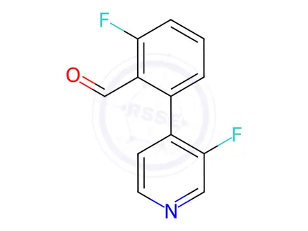 Chemical structure of 2-fluoro-6-(3-fluoropyridin-4-yl)benzaldehyde