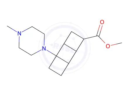 Chemical structure of METHYL 4-(4-METHYLPIPERAZIN-1-YL)CUBANECARBOXYLATE