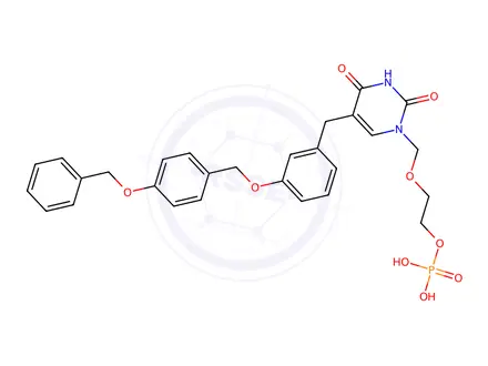 Chemical structure of benzyoxybenzyloxybenzylacyclouridine monophosphate