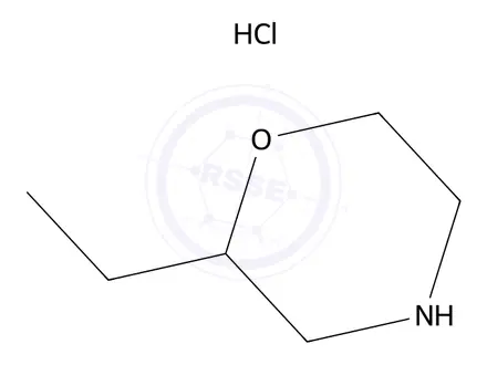 Chemical structure of 2-ethylmorpholine hydrochloride