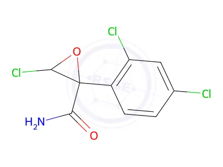 Chemical structure of 3-Chloro-2-(2,4-dichlorophenyl)oxirane-2-carboxamide