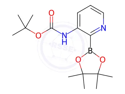 Chemical structure of Boc-3-Aminopyridine-2-boronic acid pinacol ester