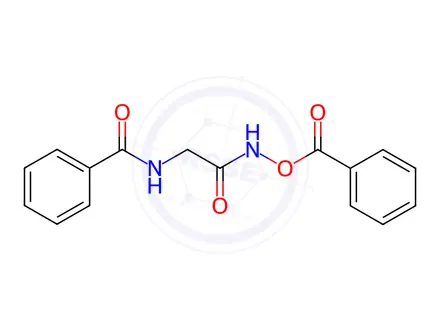 Chemical structure of N-(2-((benzoyloxy)amino)-2-oxoethyl)benzamide