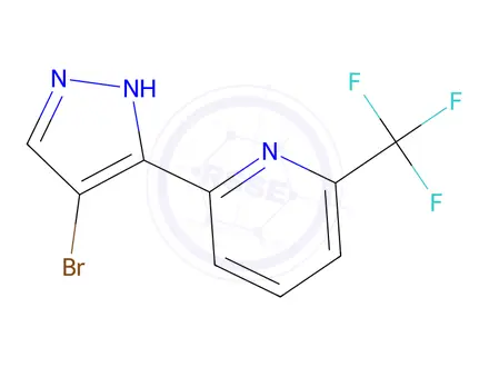 Chemical structure of 2-(4-Bromo-1H-pyrazol-3-yl)-6-(trifluoromethyl)pyridine