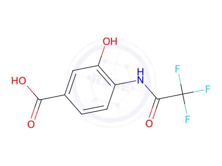 Chemical structure of 3-Hydroxy-4-(2,2,2-trifluoroacetamido)benzoic acid