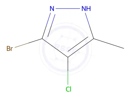 Chemical structure of 3-Bromo-4-chloro-5-methyl-1H-pyrazole