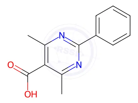 Chemical structure of 4,6-dimethyl-2-phenylpyrimidine-5-carboxylic acid