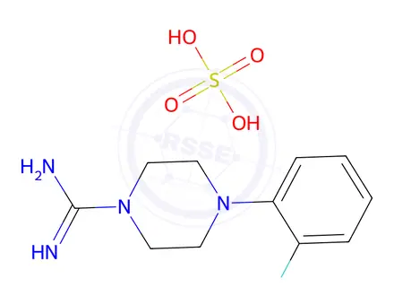 Chemical structure of 4-(2-FLuorophenyl)piperazine-1-carboximidamide sulfate