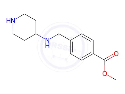 Chemical structure of Methyl 4-[(piperidin-4-ylamino)methyl]benzoate dihydrochloride