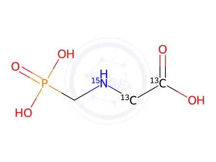 Chemical structure of Glyphosate-[13C2,15N]