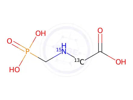 Chemical structure of Glyphosate-2-13C,15N