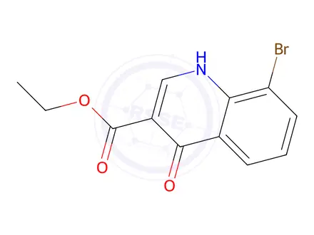 Chemical structure of 8-Bromo-4-oxo-1,4-dihydro-quinoline-3-carboxylic Acid Ethyl Ester
