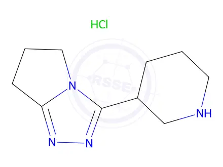 Chemical structure of 3-{5H,6H,7H-pyrrolo[2,1-c][1,2,4]triazol-3-yl}piperidine hydrochloride
