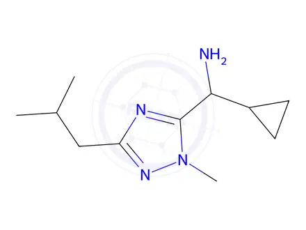 Chemical structure of Cyclopropyl(3-isobutyl-1-methyl-1h-1,2,4-triazol-5-yl)methanamine