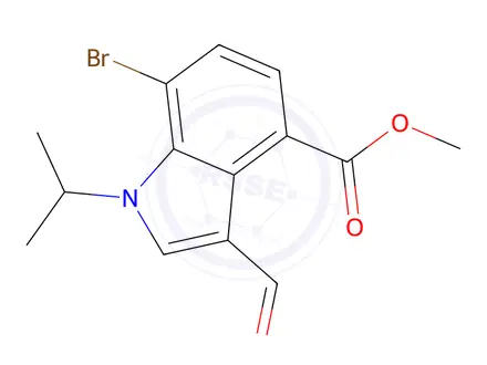 Chemical structure of Methyl 7-bromo-3-formyl-1-isopropyl-1H-indole-4-carboxylate