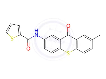 Chemical structure of N-(7-methyl-9-oxo-9H-thioxanthen-2-yl)thiophene-2-carboxamide