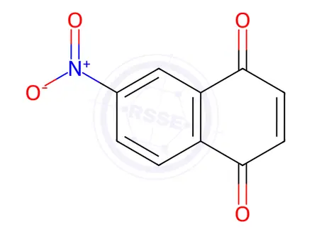 Chemical structure of 1,4-Naphthalenedione, 6-nitro-