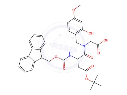 Chemical structure of Fmoc-D-Asp(OtBu)-(Hmb)Gly-OH