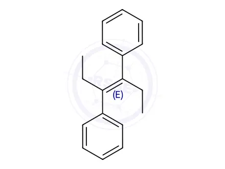 Chemical structure of (E)-hex-3-ene-3,4-diyldibenzene