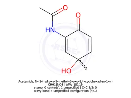 Chemical structure of Acetamide, N-(3-hydroxy-3-methyl-6-oxo-1,4-cyclohexadien-1-yl)-