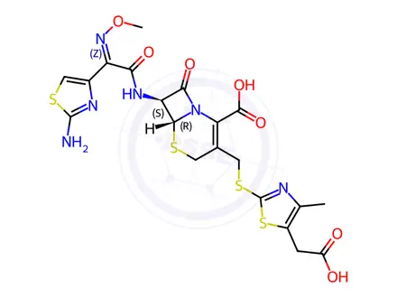 Chemical structure of (6R,7S)-Cefodizime