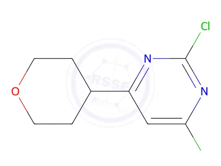 Chemical structure of 2,4-Dichloro-6-(4-tetrahydropyranyl)pyrimidine