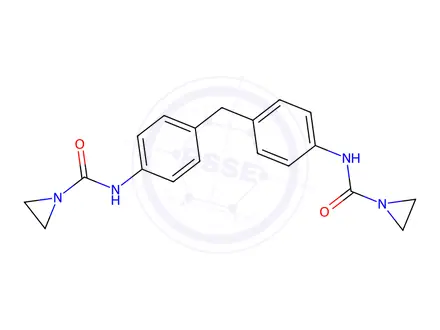 Chemical structure of N,N'-(Methylenebis(4,1-phenylene))-bis(aziridine-1-carboxamide)