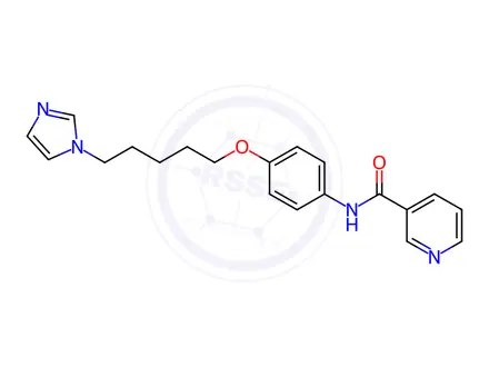 Chemical structure of N-(4-((5-(1H-Imidazol-1-yl)pentyl)oxy)phenyl)nicotinamide